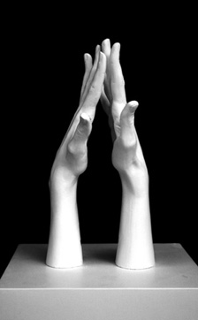Cast hands as a sculpture piece